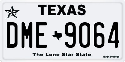 TX license plate DME9064