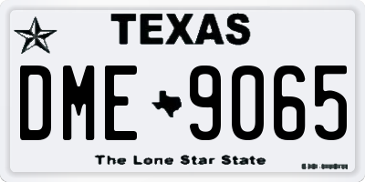 TX license plate DME9065