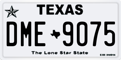 TX license plate DME9075