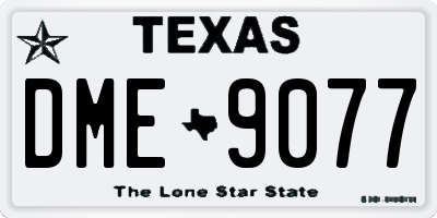 TX license plate DME9077