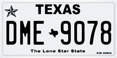 TX license plate DME9078