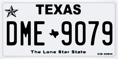 TX license plate DME9079