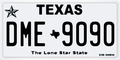TX license plate DME9090