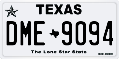 TX license plate DME9094