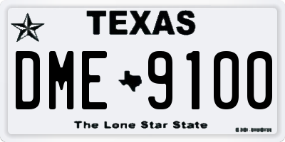 TX license plate DME9100