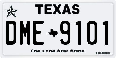 TX license plate DME9101