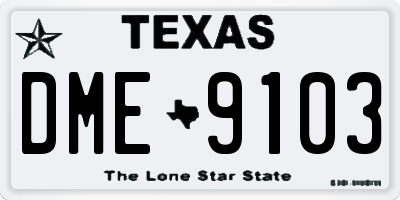 TX license plate DME9103