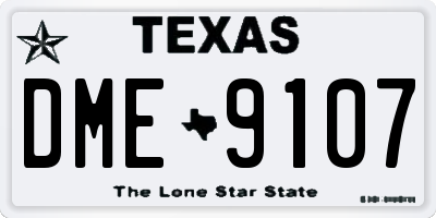 TX license plate DME9107