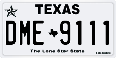 TX license plate DME9111