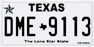 TX license plate DME9113