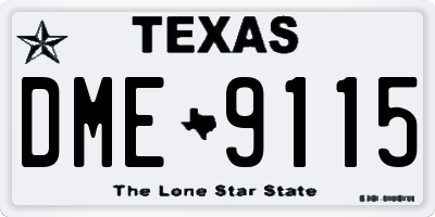 TX license plate DME9115