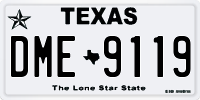 TX license plate DME9119