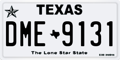 TX license plate DME9131