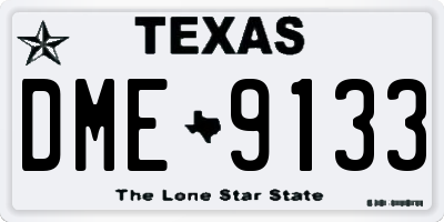 TX license plate DME9133