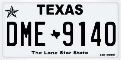 TX license plate DME9140