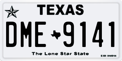 TX license plate DME9141