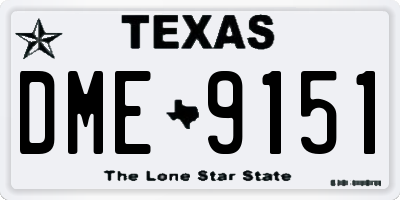 TX license plate DME9151