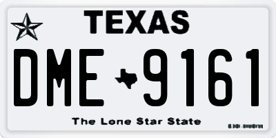 TX license plate DME9161