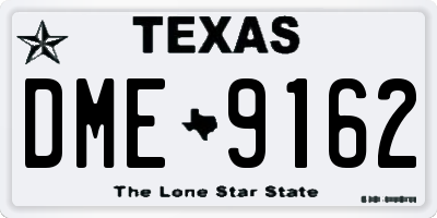 TX license plate DME9162