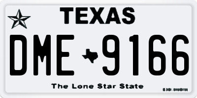 TX license plate DME9166