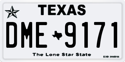 TX license plate DME9171