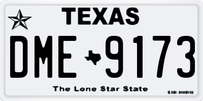 TX license plate DME9173