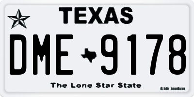 TX license plate DME9178