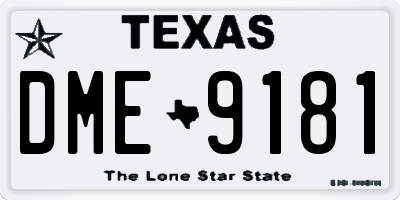 TX license plate DME9181