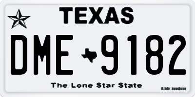 TX license plate DME9182