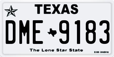 TX license plate DME9183