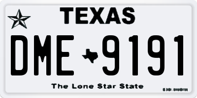 TX license plate DME9191