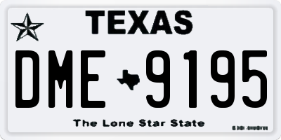 TX license plate DME9195