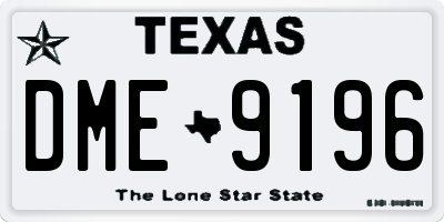 TX license plate DME9196