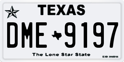 TX license plate DME9197