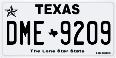 TX license plate DME9209