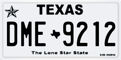 TX license plate DME9212