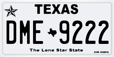 TX license plate DME9222