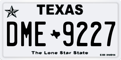 TX license plate DME9227