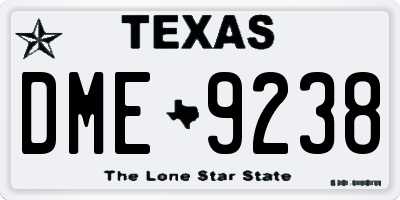 TX license plate DME9238
