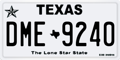 TX license plate DME9240