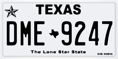 TX license plate DME9247