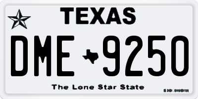 TX license plate DME9250