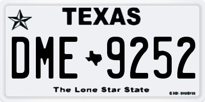 TX license plate DME9252