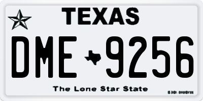 TX license plate DME9256
