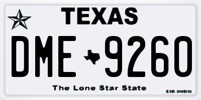 TX license plate DME9260