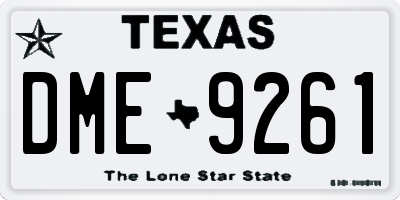 TX license plate DME9261