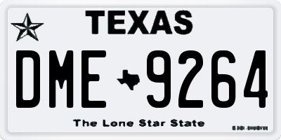 TX license plate DME9264