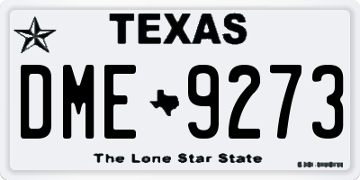 TX license plate DME9273