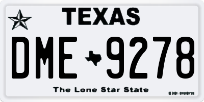 TX license plate DME9278