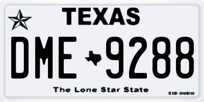TX license plate DME9288